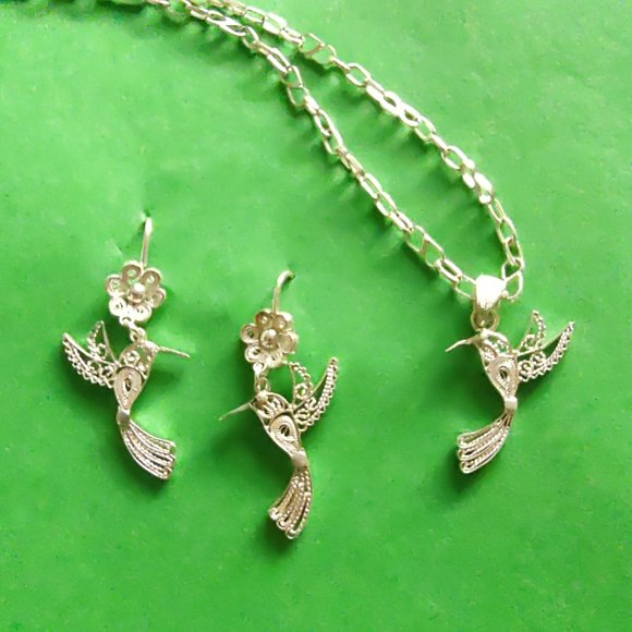 Filigree Necklace and Earrings, filigree 100% handmade silver 925. Filigrana. - Picture 9 of 9